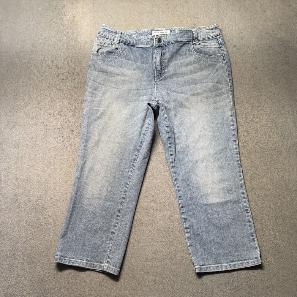 Chicos Womens 2.5 US 14 Ultimate Fit Slim Leg Jeans Blue Denim Crop Pants